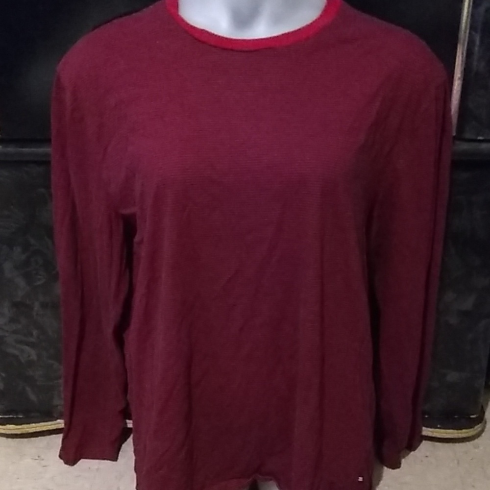 🍁Nautica Maroon and Black Stripped  XXL